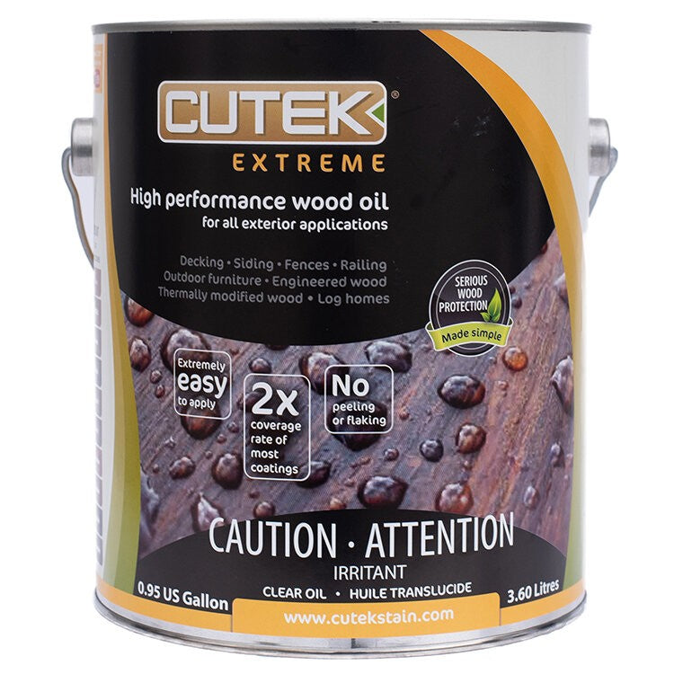 Cutek Extreme high performance wood oil can on a white background