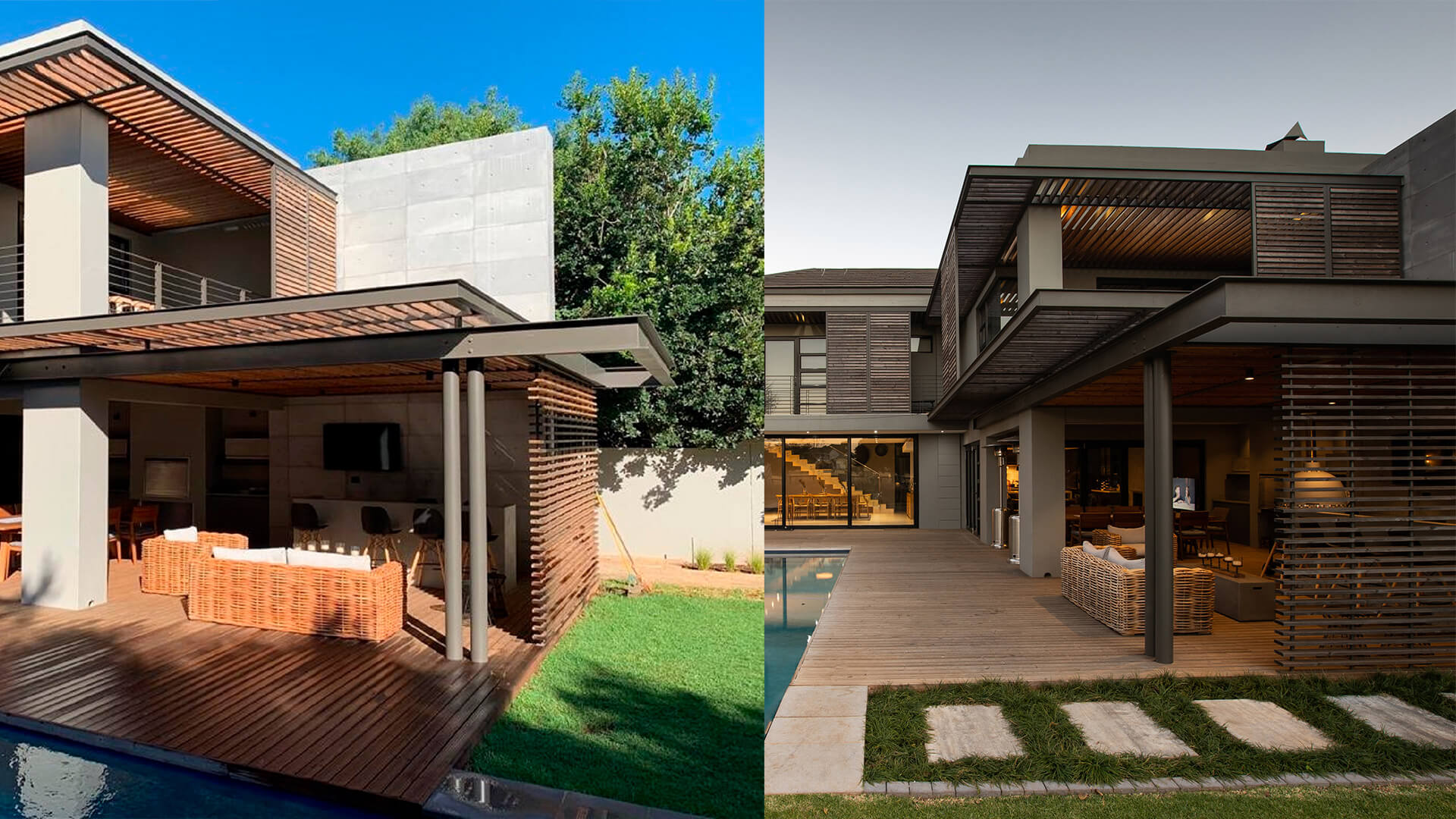 The image showing the same building -  Natural Greying of Lunawood Thermowood