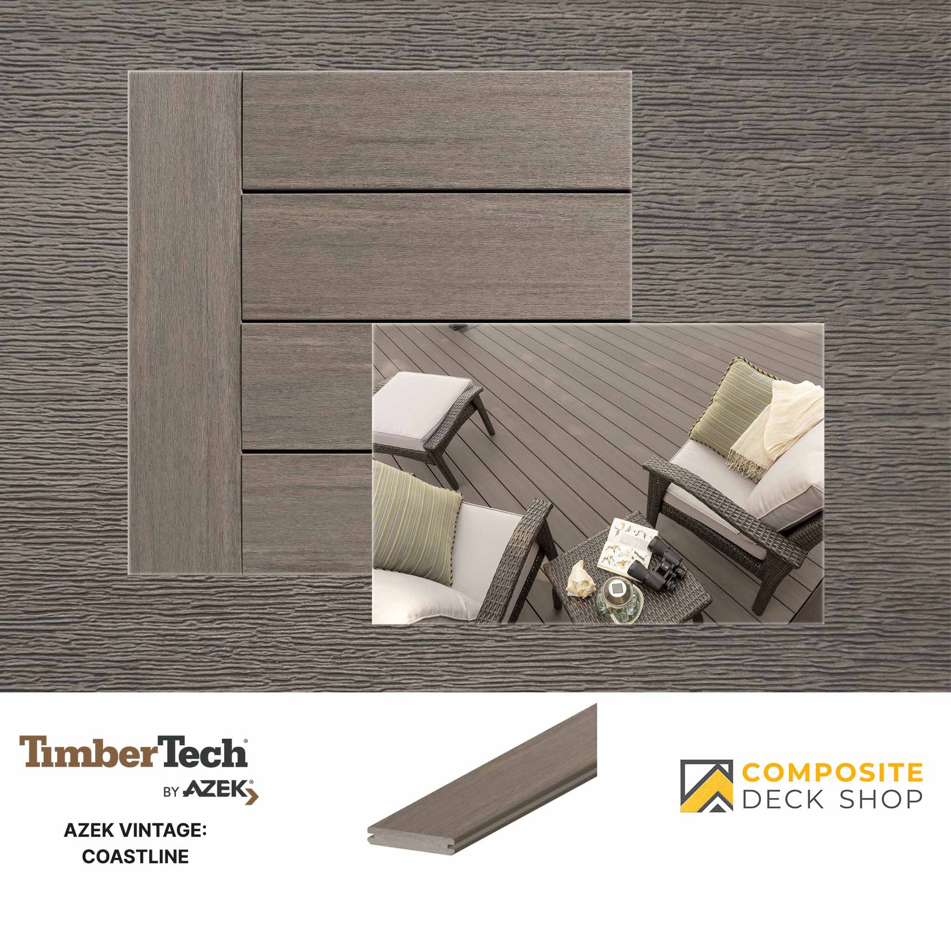Azek Vintage Decking in Coastline Colour.