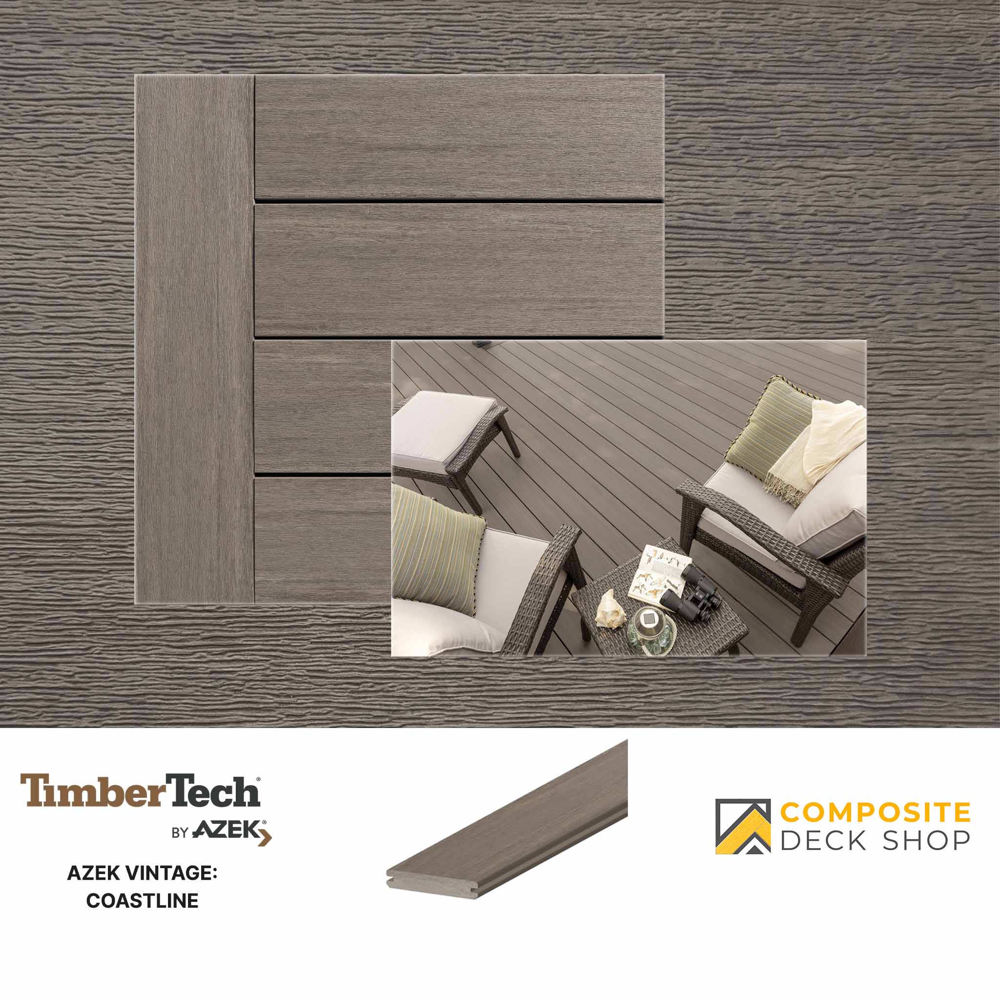 Azek Vintage Decking in Coastline Colour.