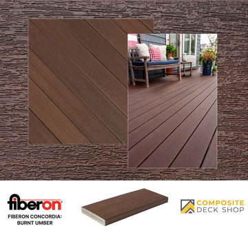 Fiberon Concordia Decking Board in Burt Umber Colour