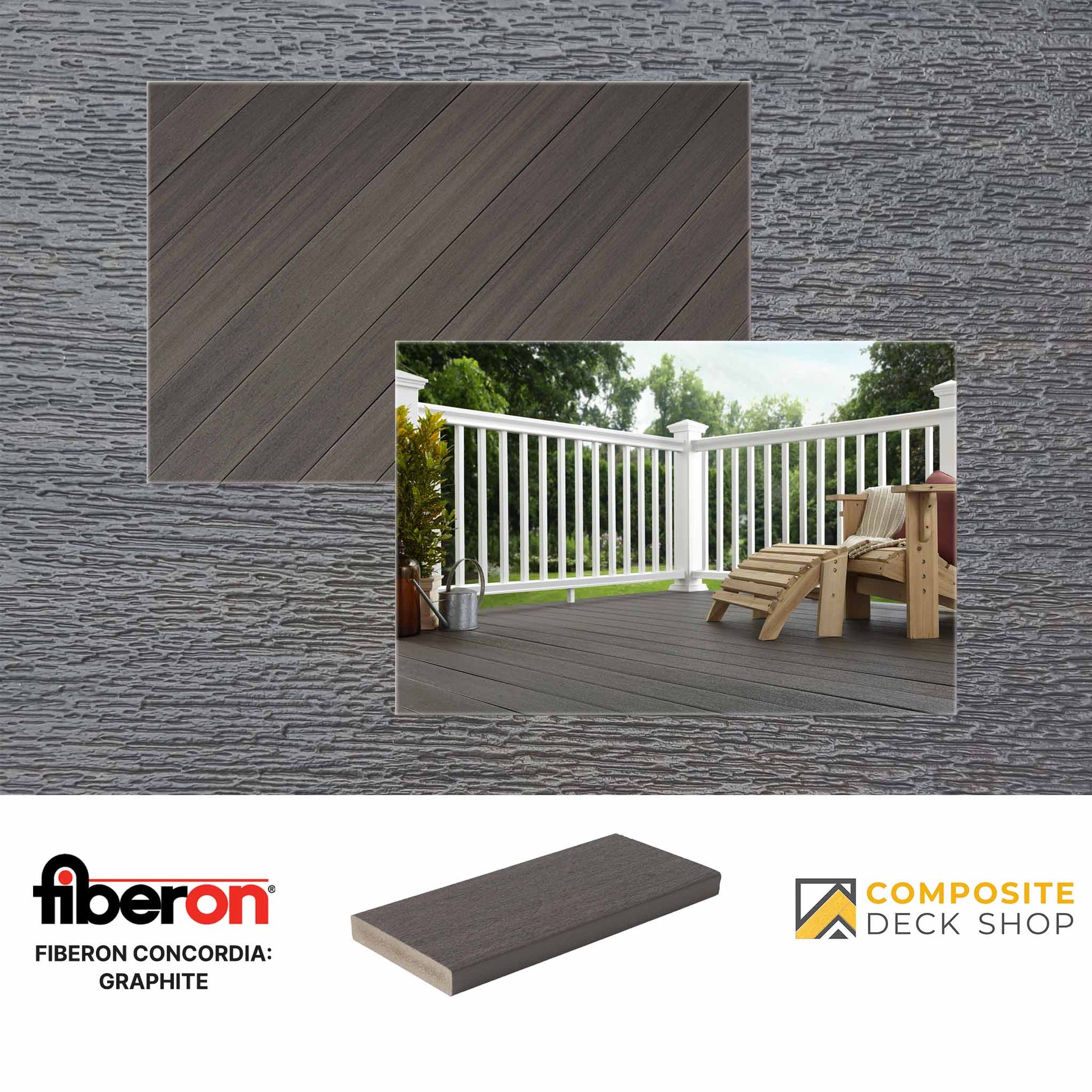 Fiberon Concordia Decking in Graphite Colour