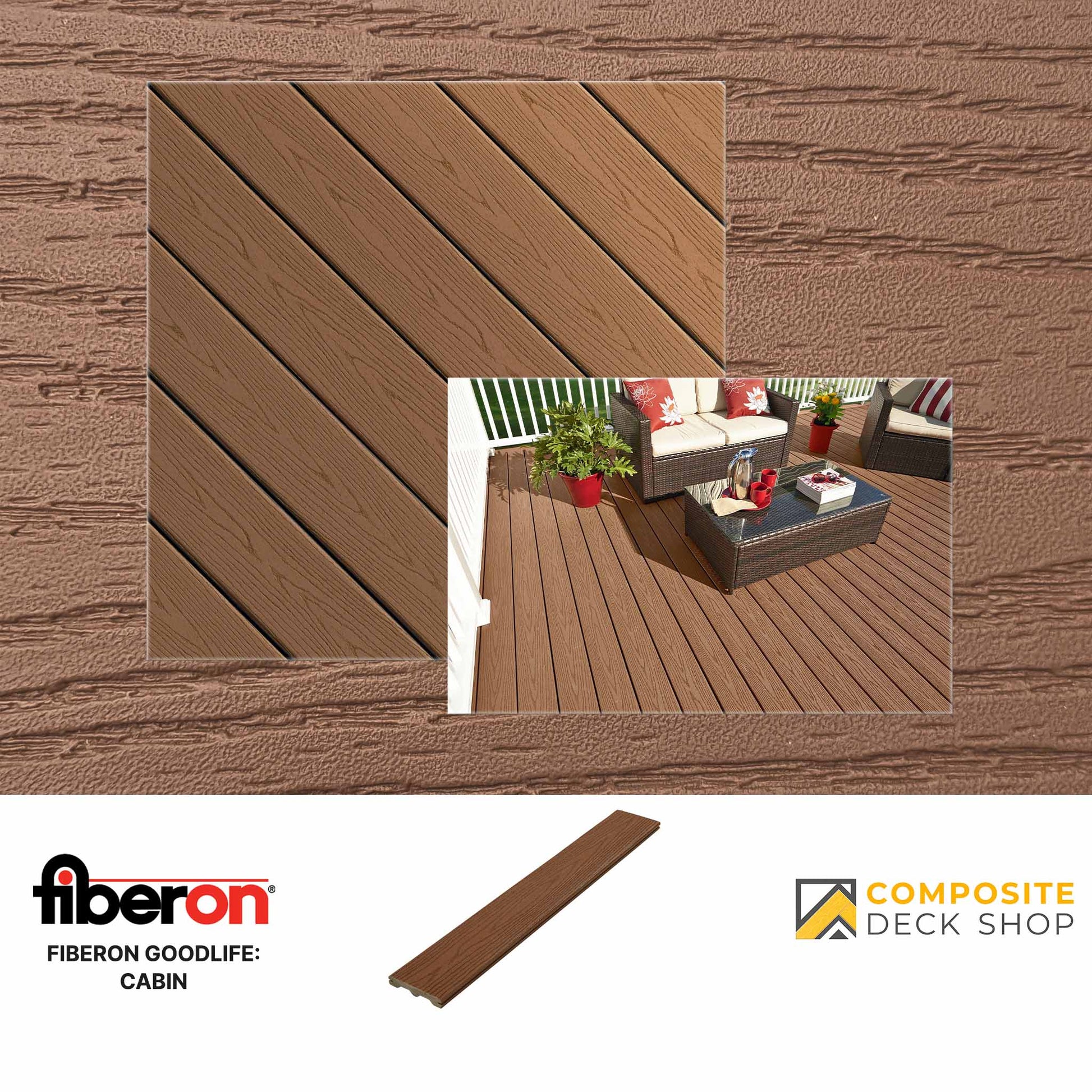 Fiberon GoodLife Decking in Cabin Colour