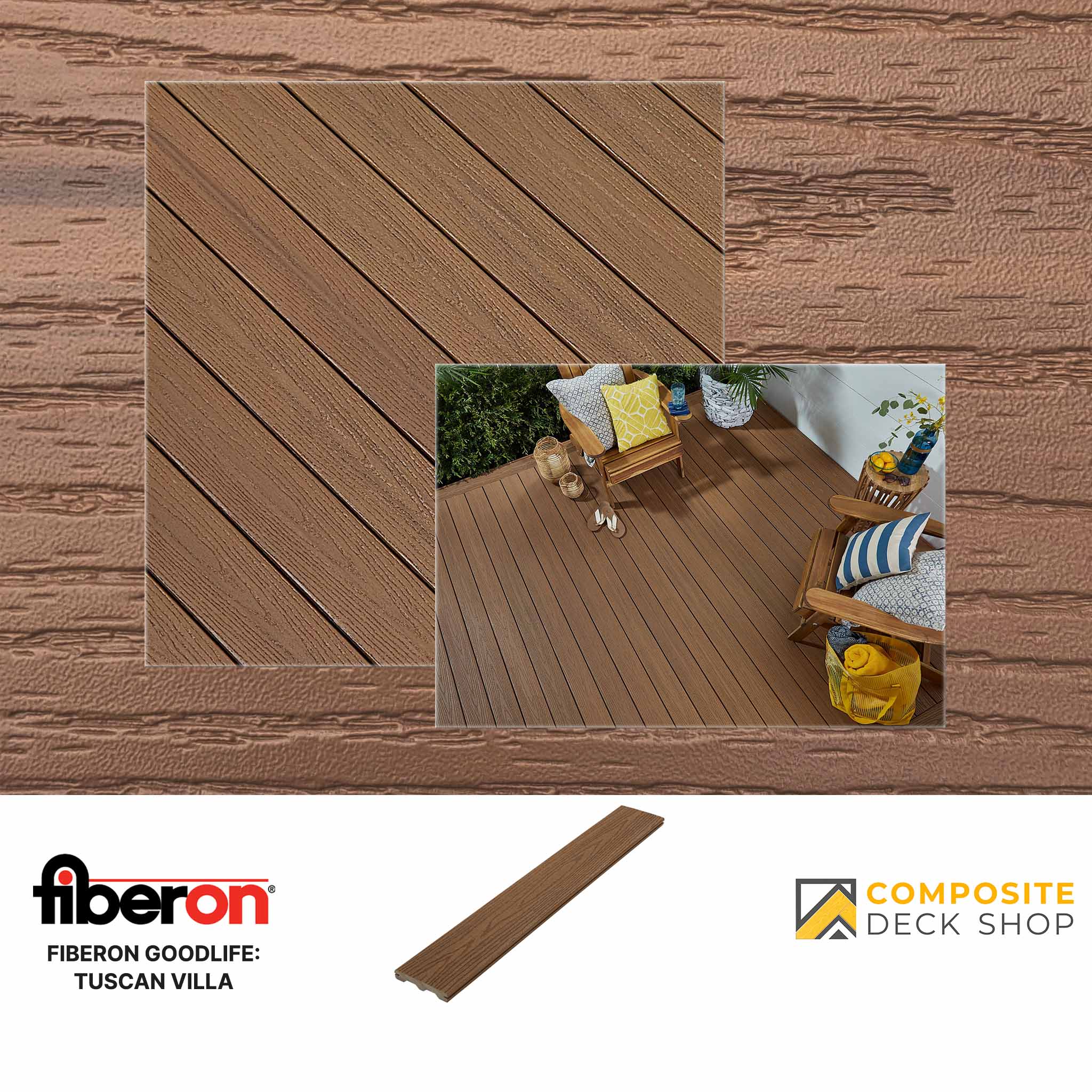 Fiberon GoodLife Decking in Tuscan Villa Colour