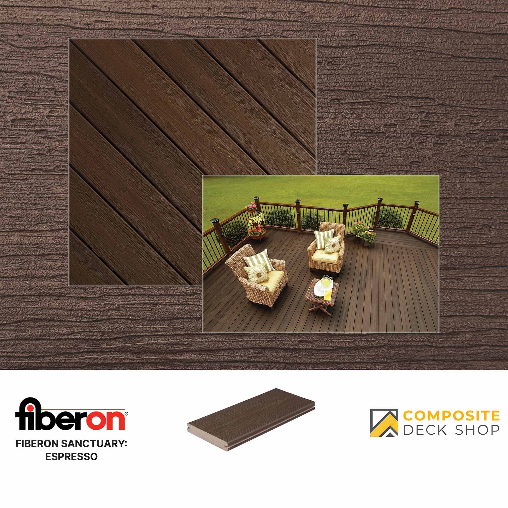 Fiberon Sanctuary Decking in Espresso Colour