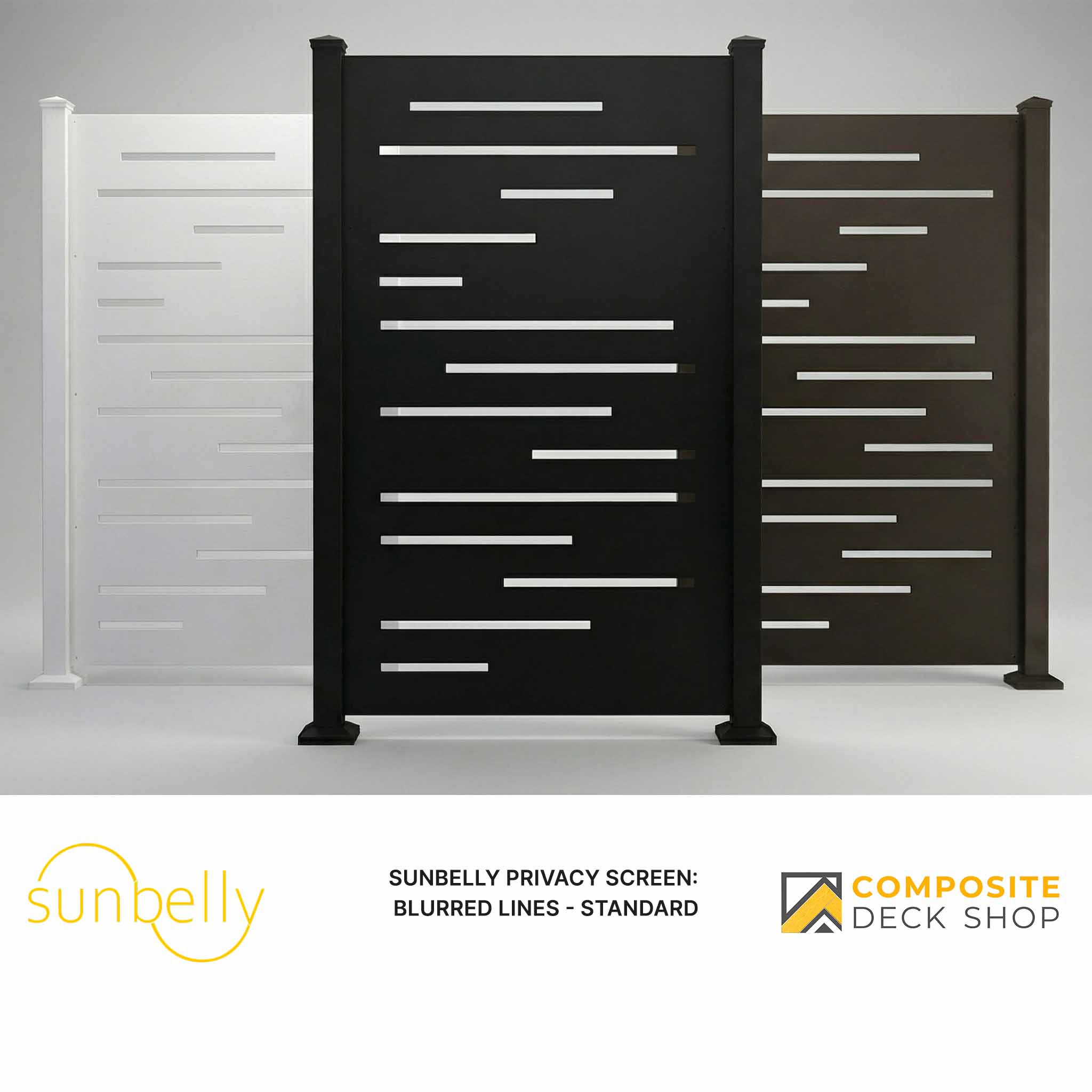 Sunbelly Privacy Screen - Blurred Lines - Standard – Composite Deck ...