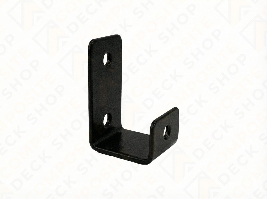 Black metal Sunbelly Privacy Screen with four screen spacers, ideal for versatile installation layouts; logos shown below.