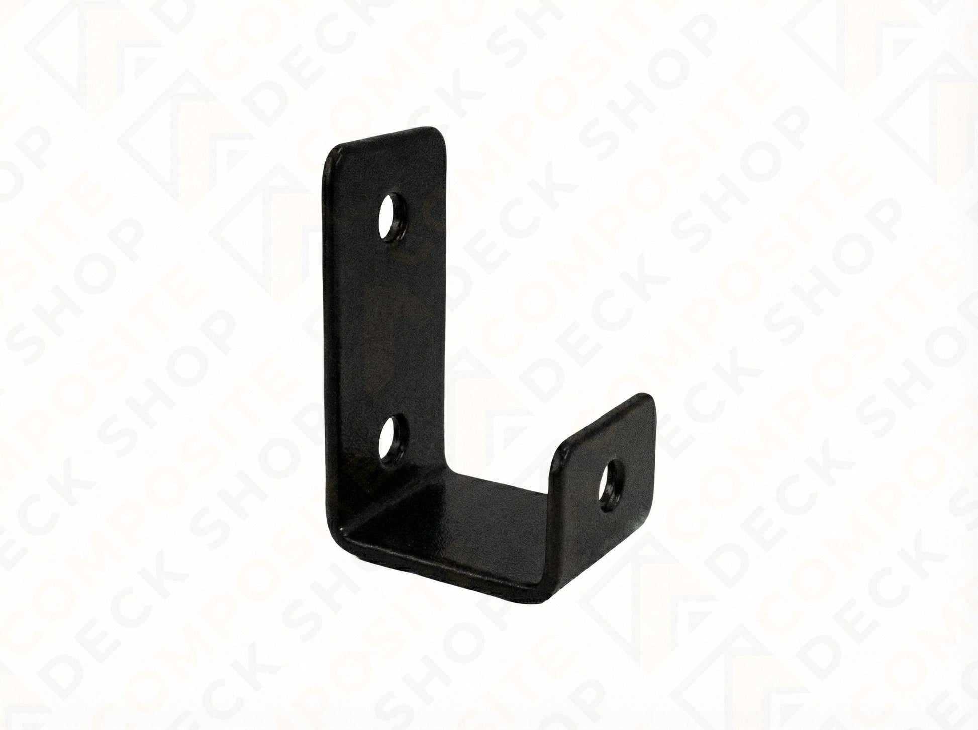 Black metal bracket on a white background