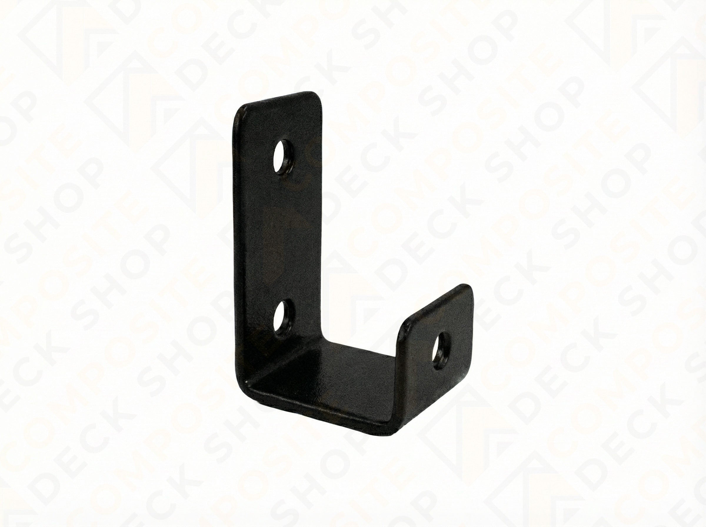 Black metal bracket on a white background