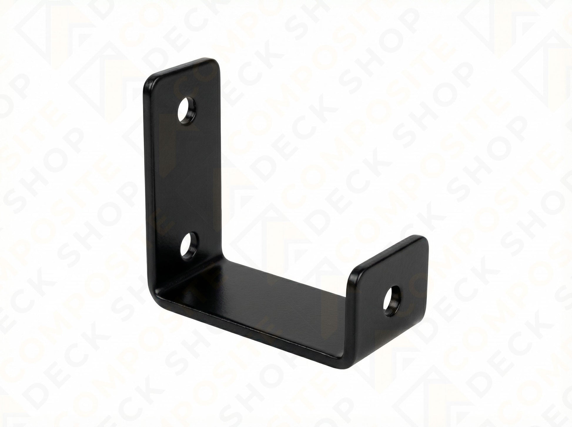 Black metal corner bracket on a white background