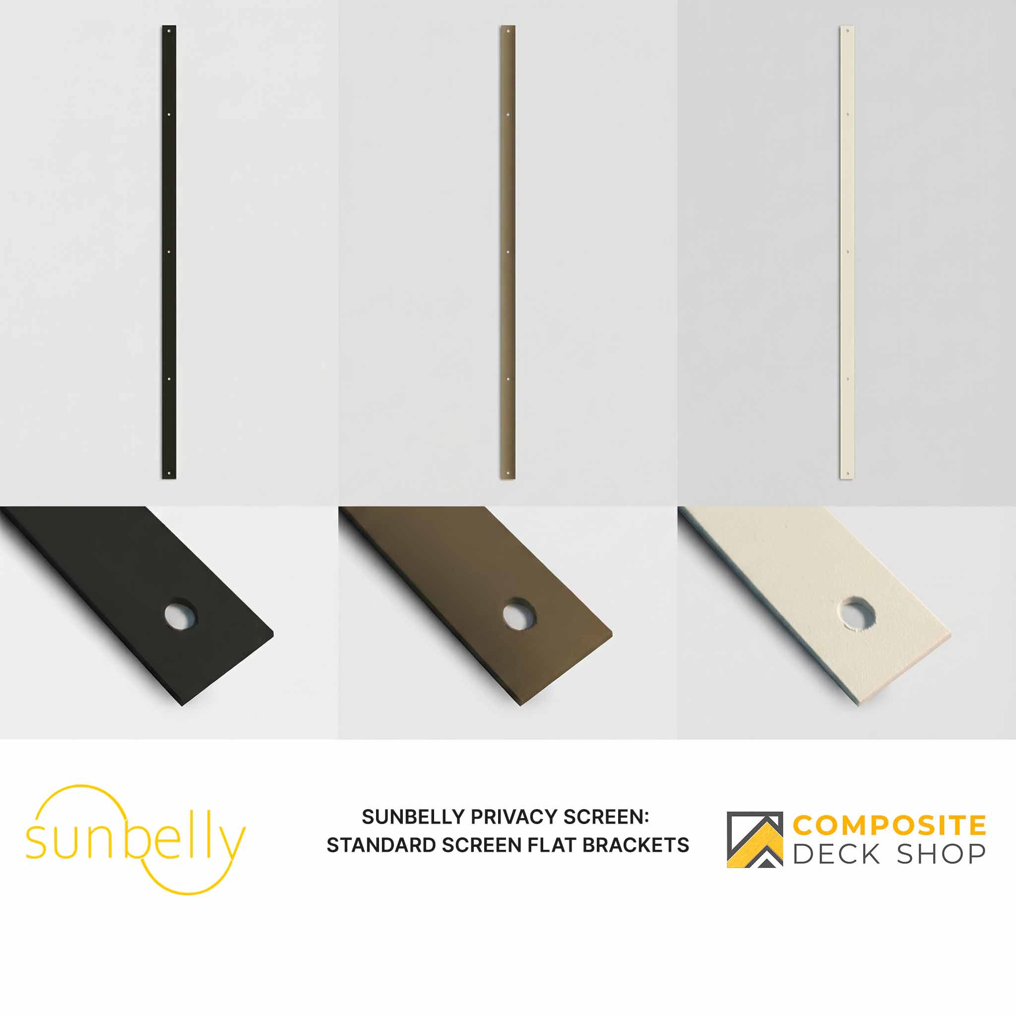 Sunbelly Privacy Screen - Standard Screen Flat Brackets