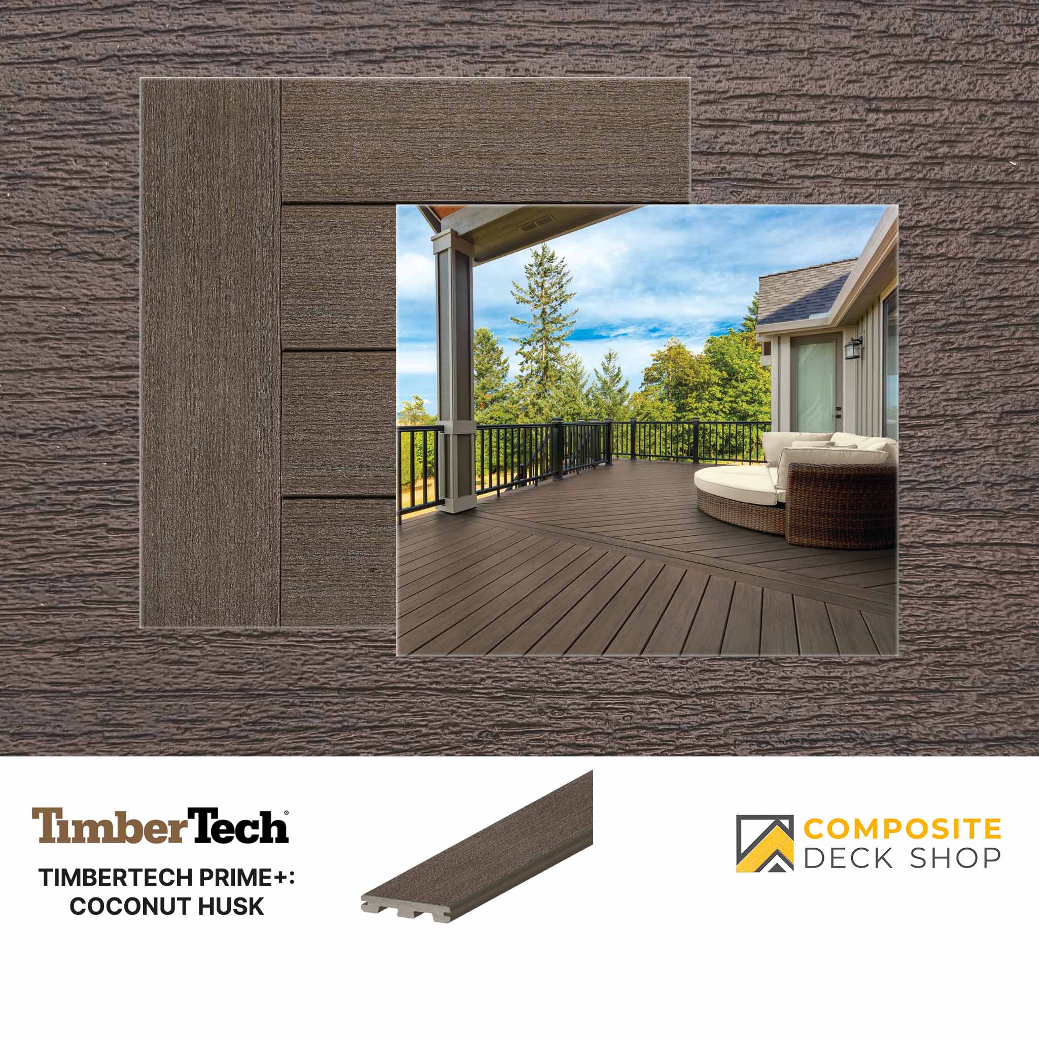 Timbertech Prime Plus Decking in Dark Cocoa Colour