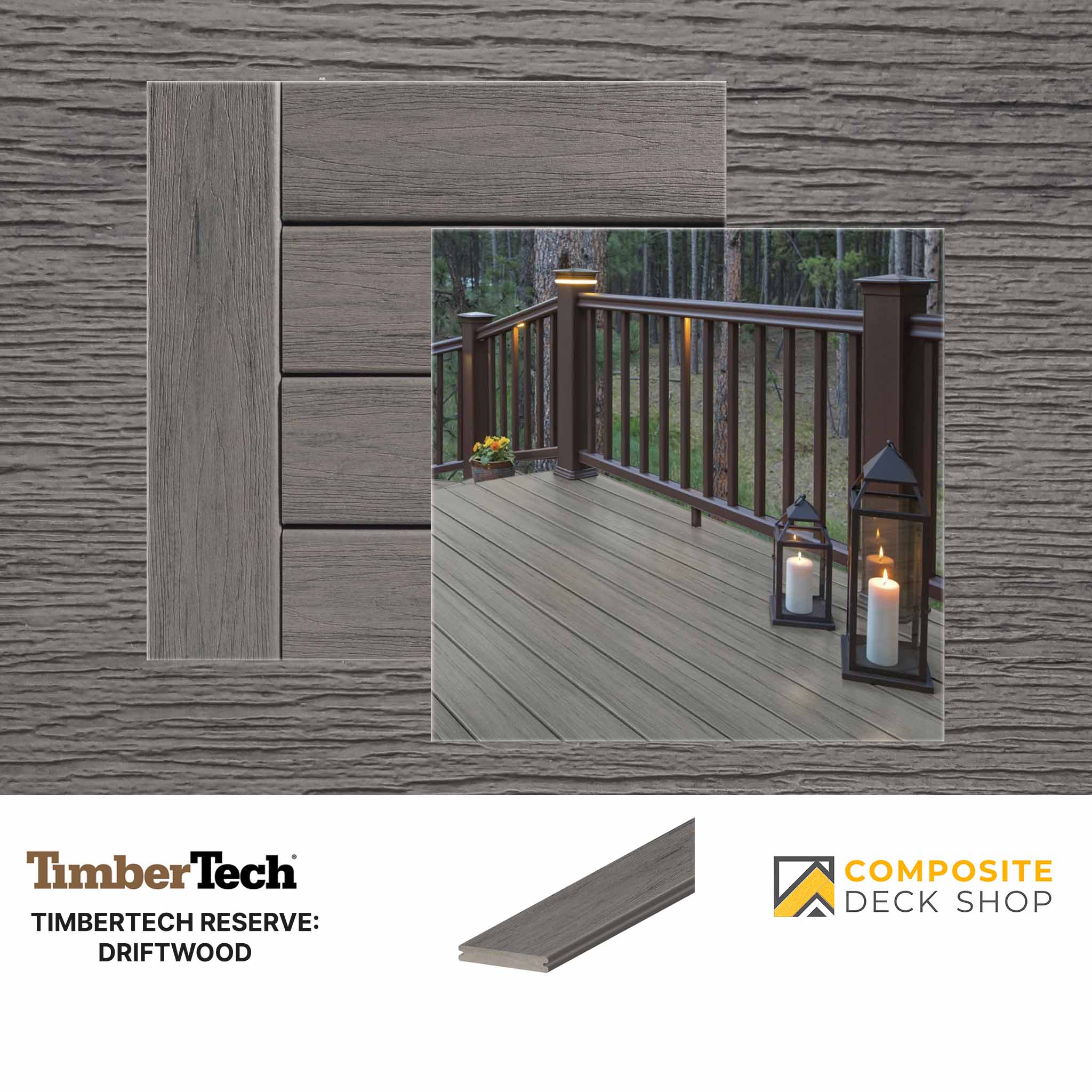 Timbertech Reserve Decking in Driftwood Colour