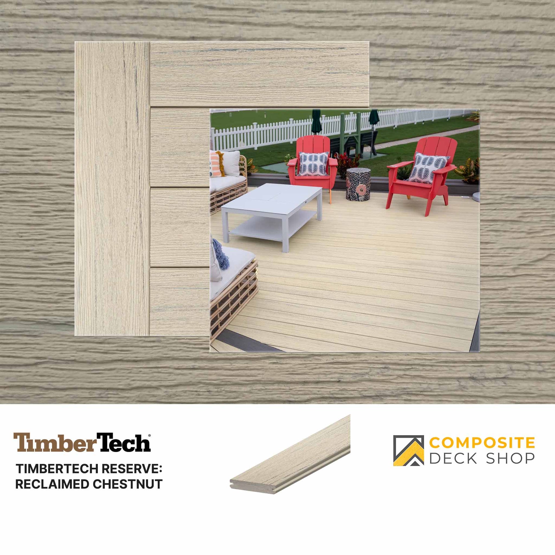Timbertech Reserve Decking in Reclaimed Chestnut Colour