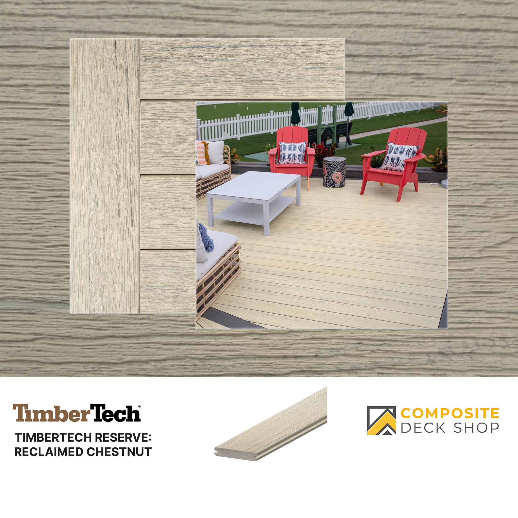 Timbertech Reserve Decking in Reclaimed Chestnut Colour