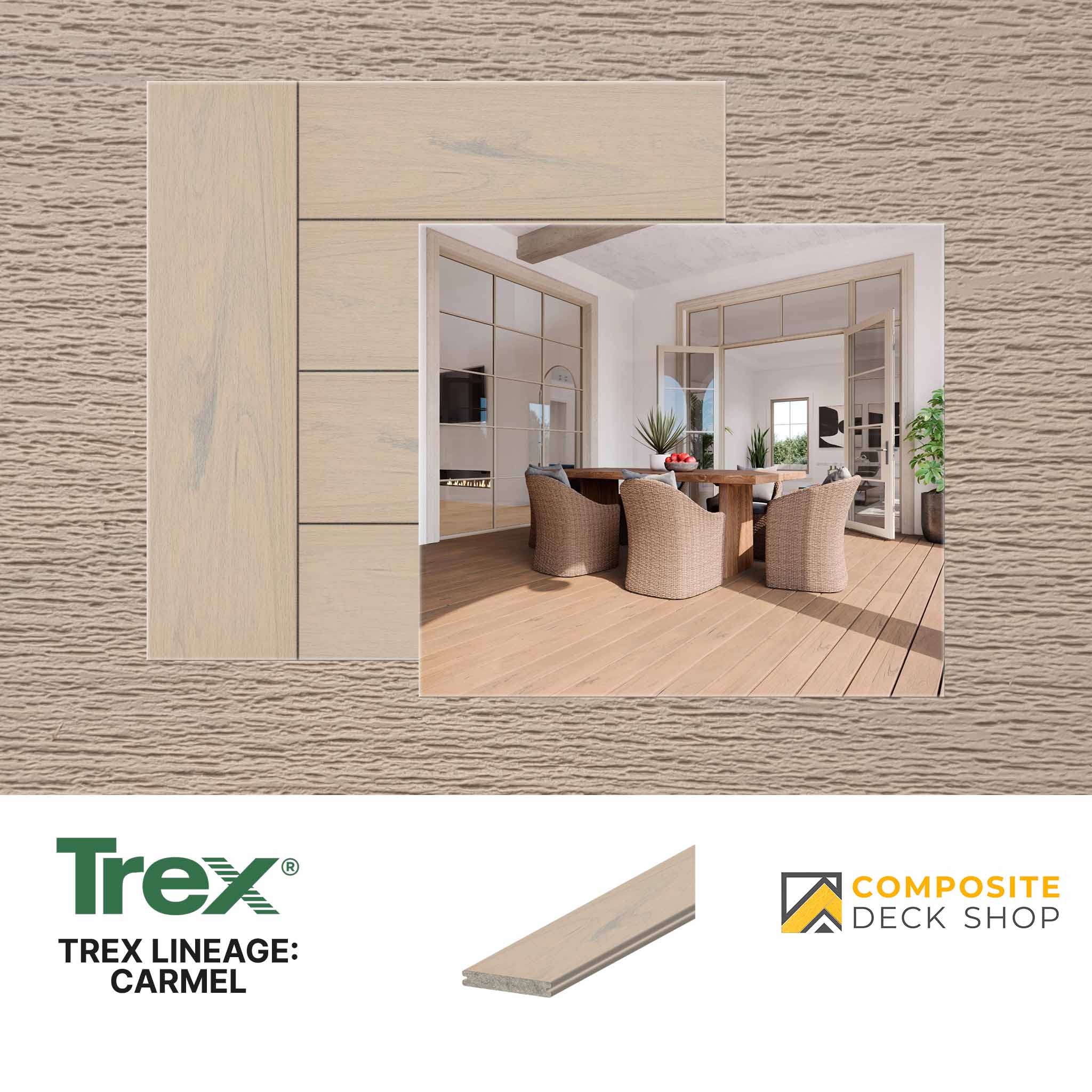 Trex Lineage Decking in Carmel Colour