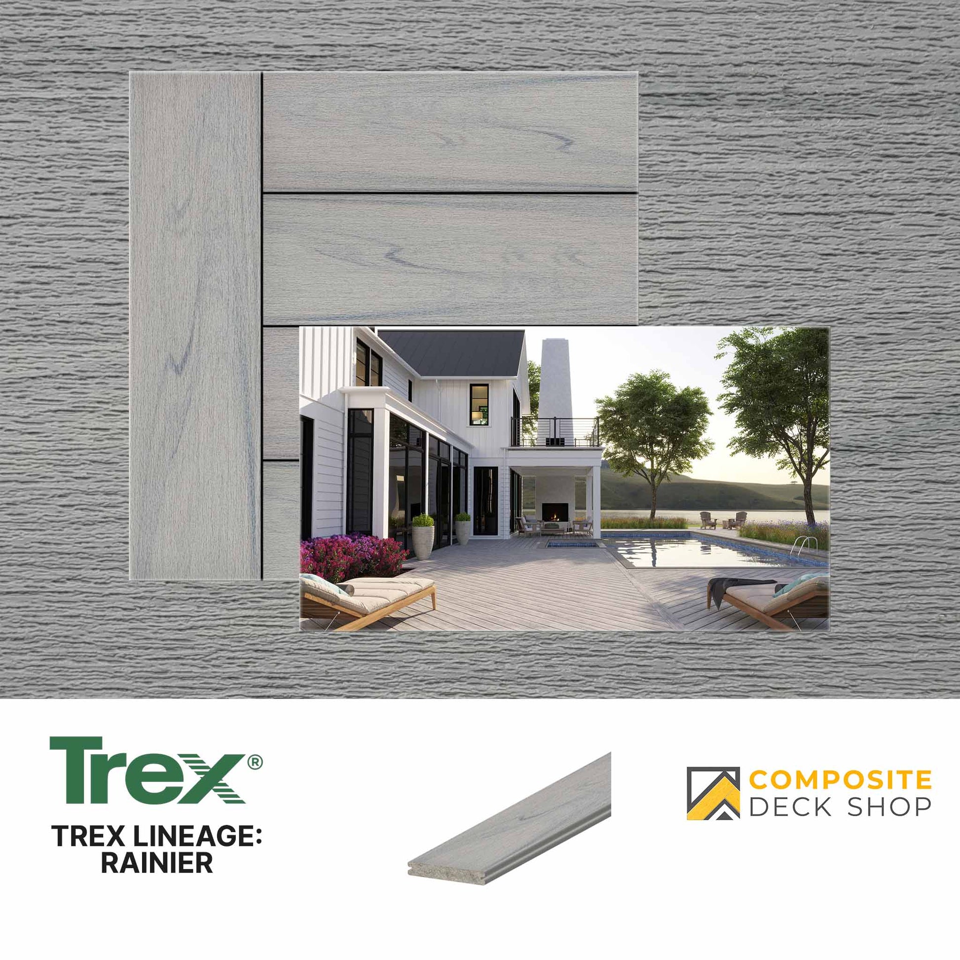 Trex Lineage Decking in Rainier Colour