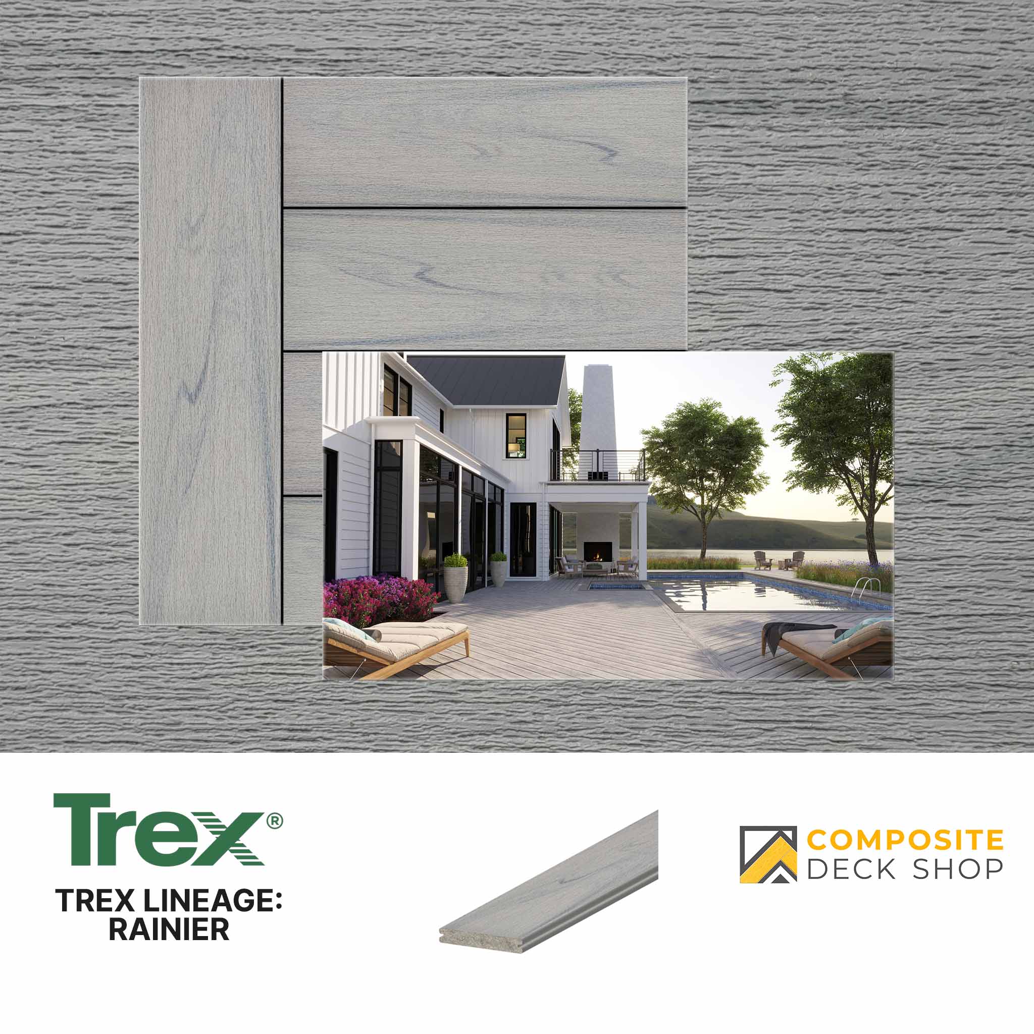 Trex Lineage Decking in Rainier Colour