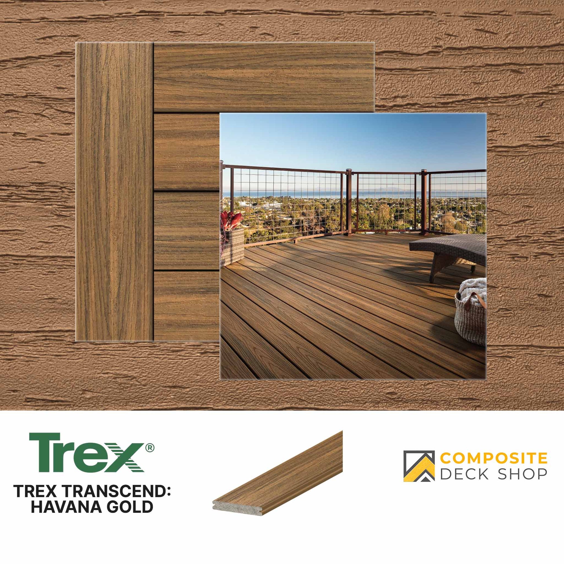 Trex Transcend Decking in Havana Gold Colour
