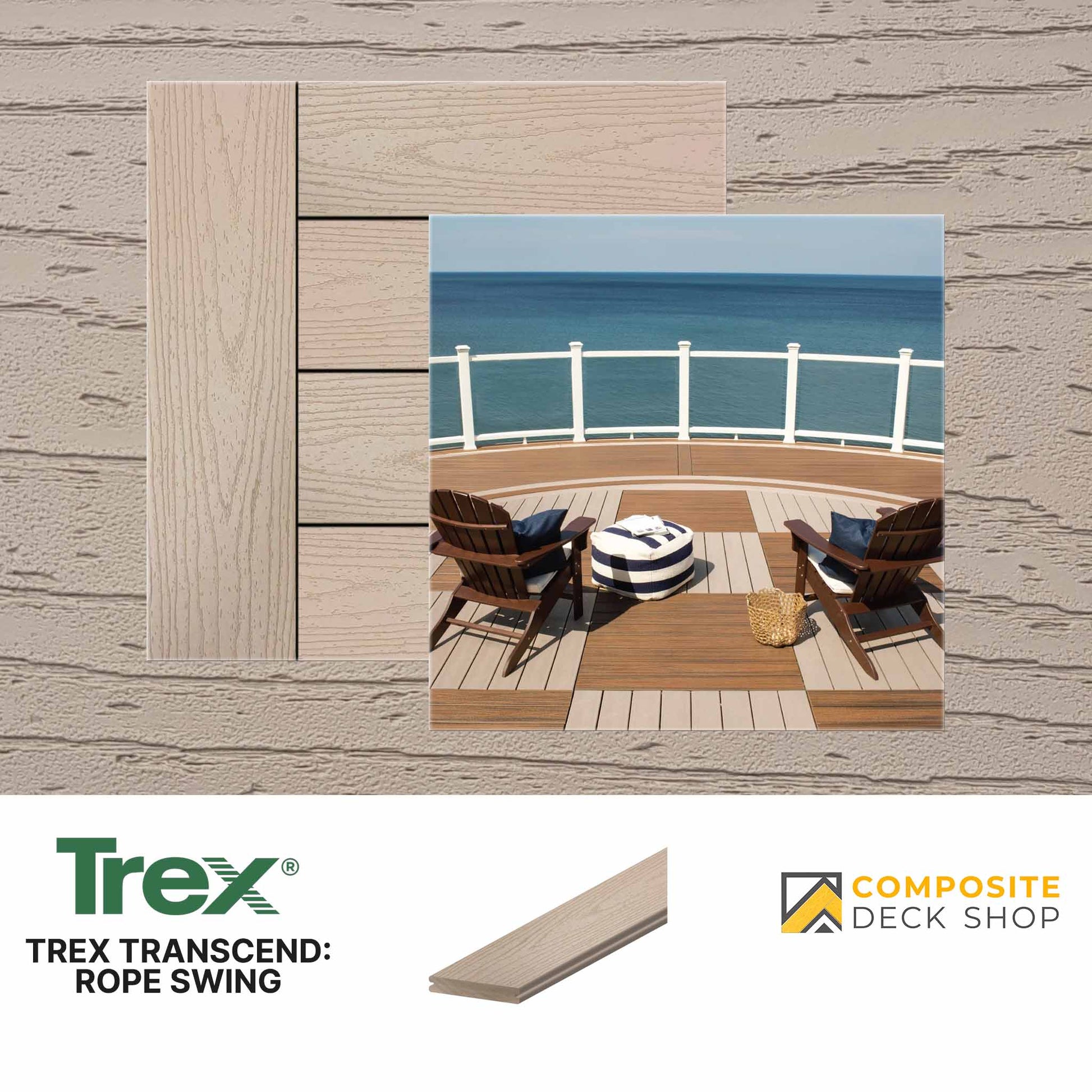 Trex Transcend Decking in Rope Swing Colour