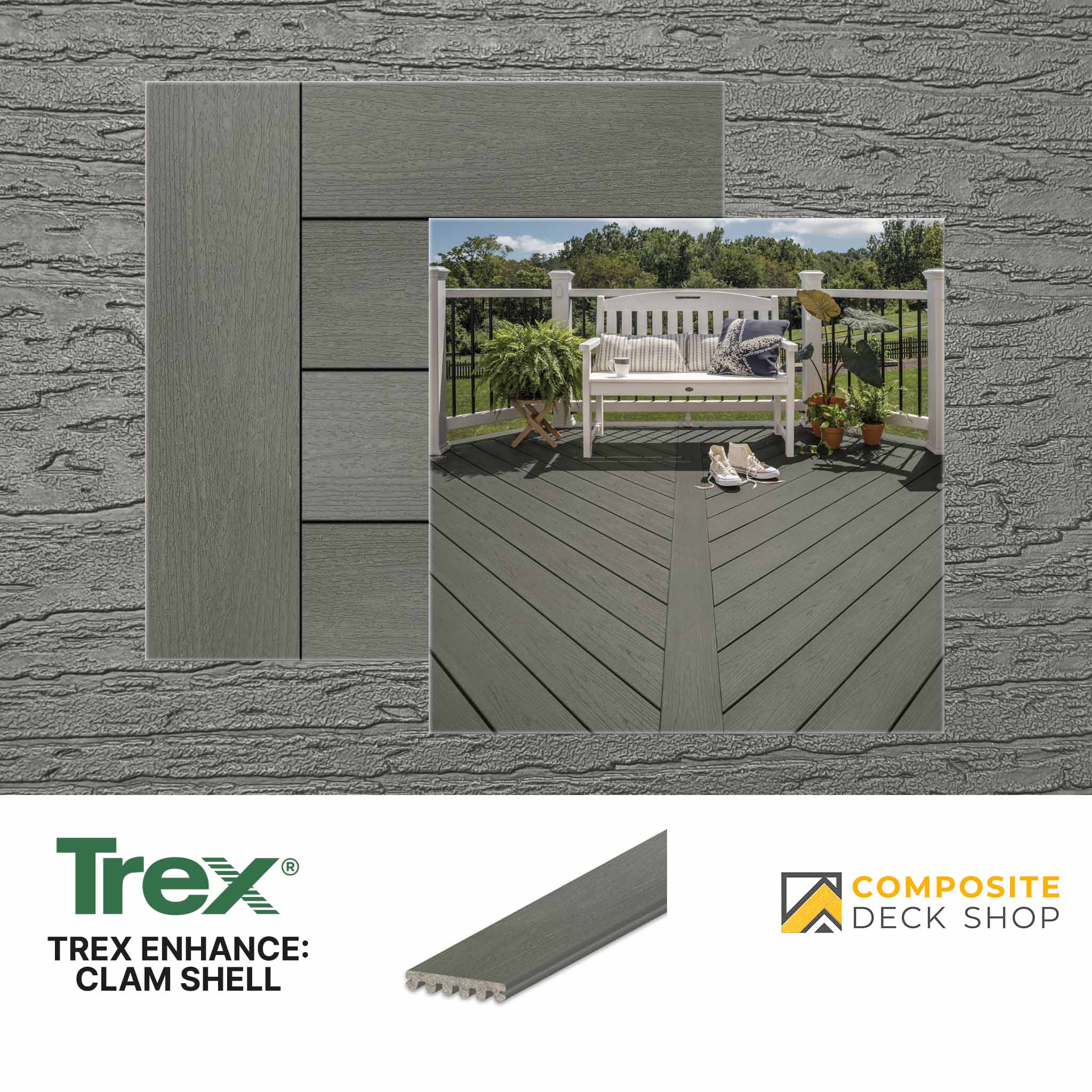 Trex Basics Decking in Clam Shell Colour