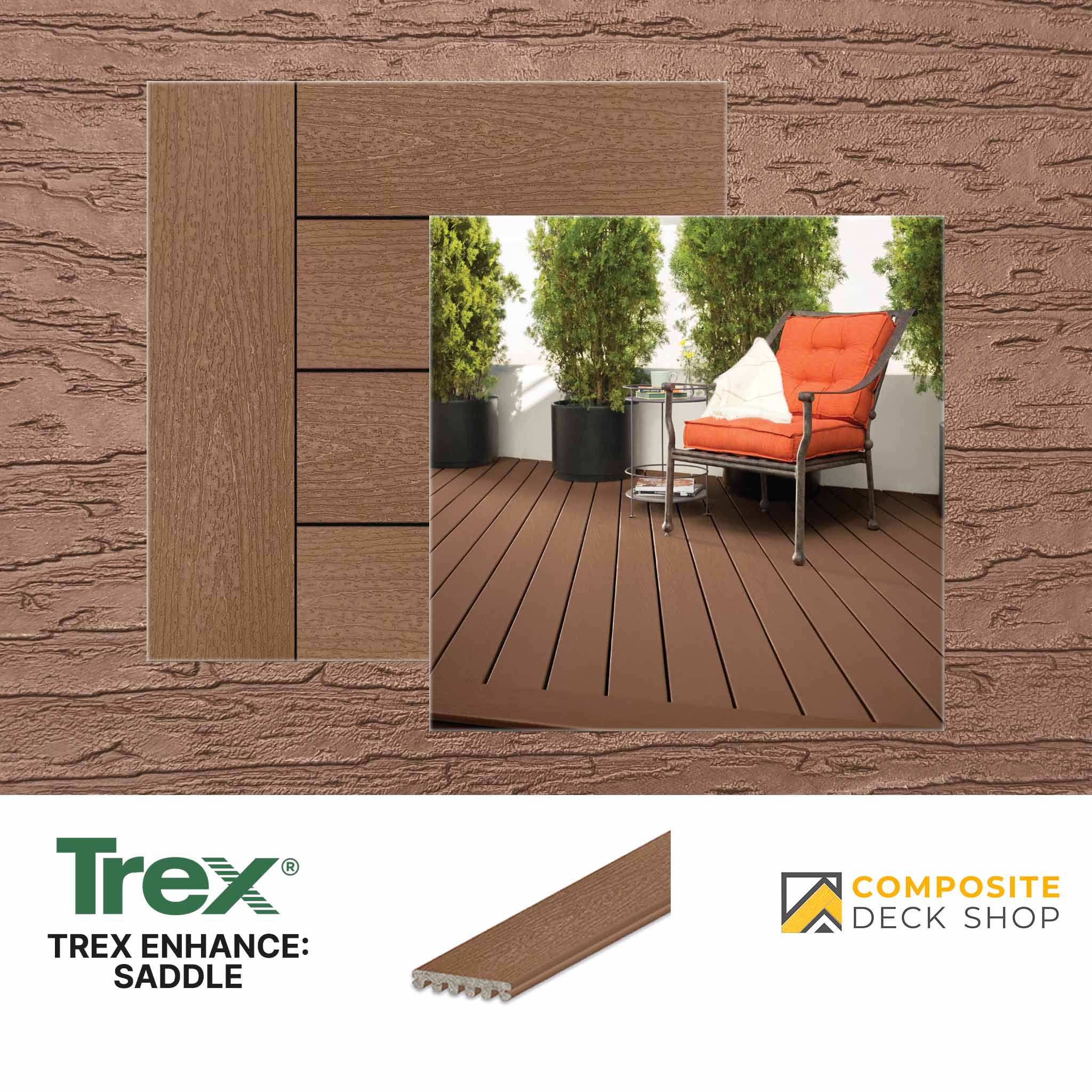 Trex Basics Decking in Saddle Colour