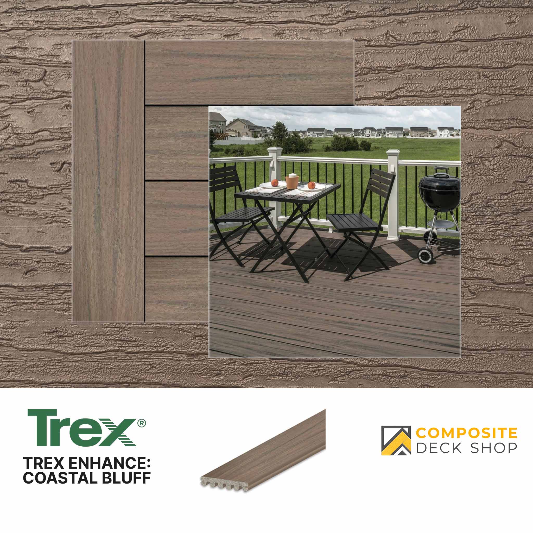 Trex Naturals Decking in Coastal Bluff Colour