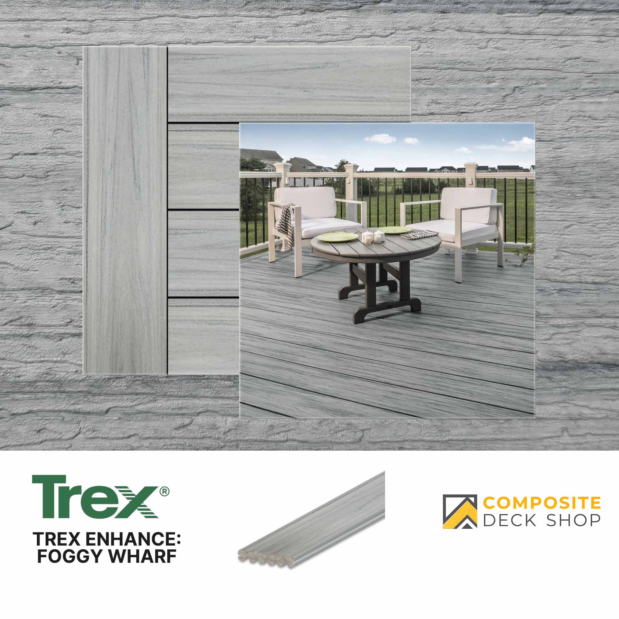 Trex Naturals Decking in Foggy Wharf Colour