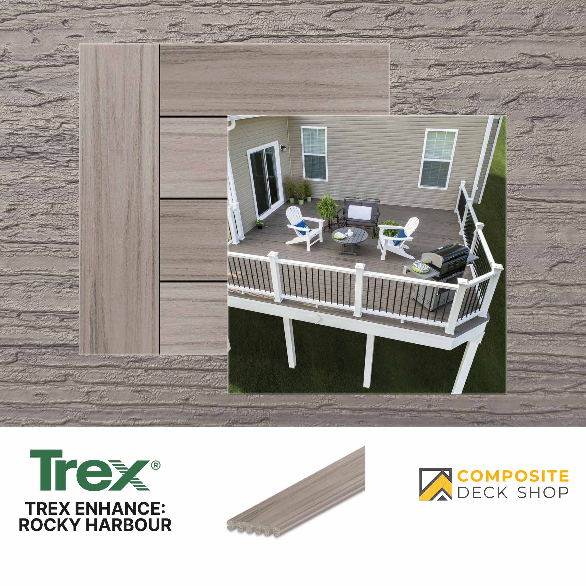 Trex Naturals Decking in Rocky Harbour Colour