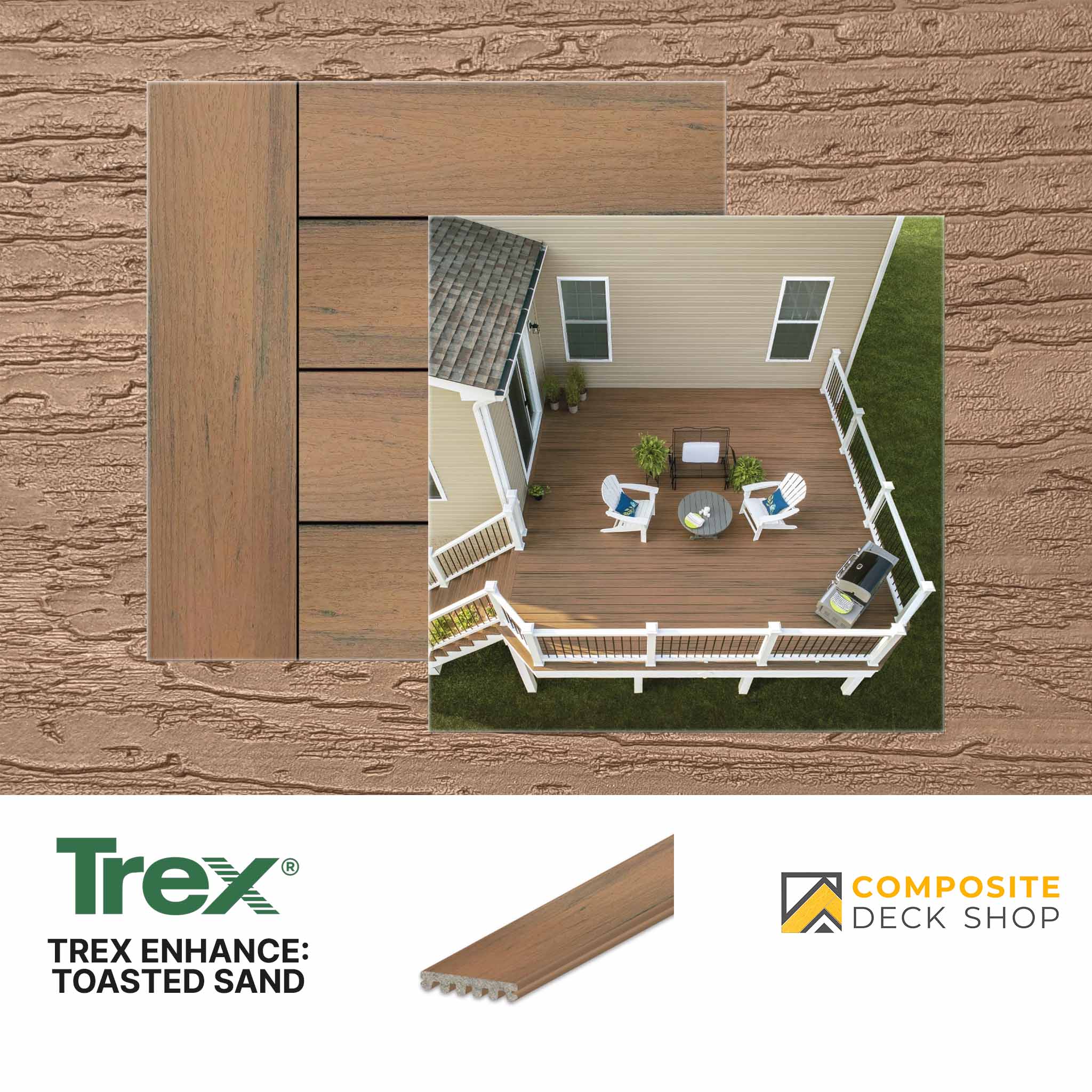Trex Naturals Decking in Toasted Sand Colour