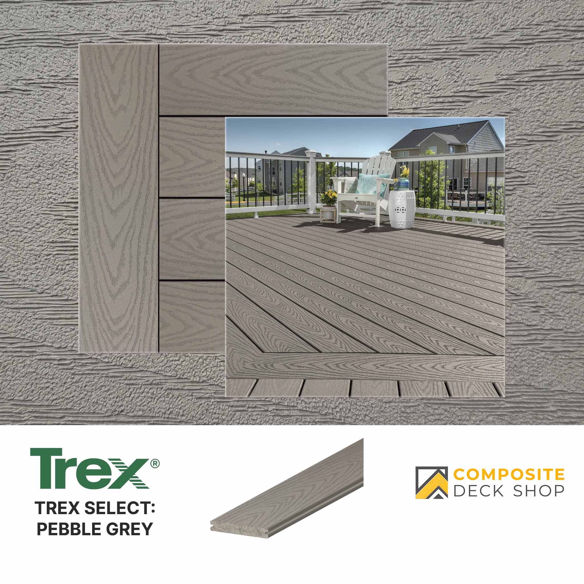 Trex Select Decking in Pebble Grey Colour