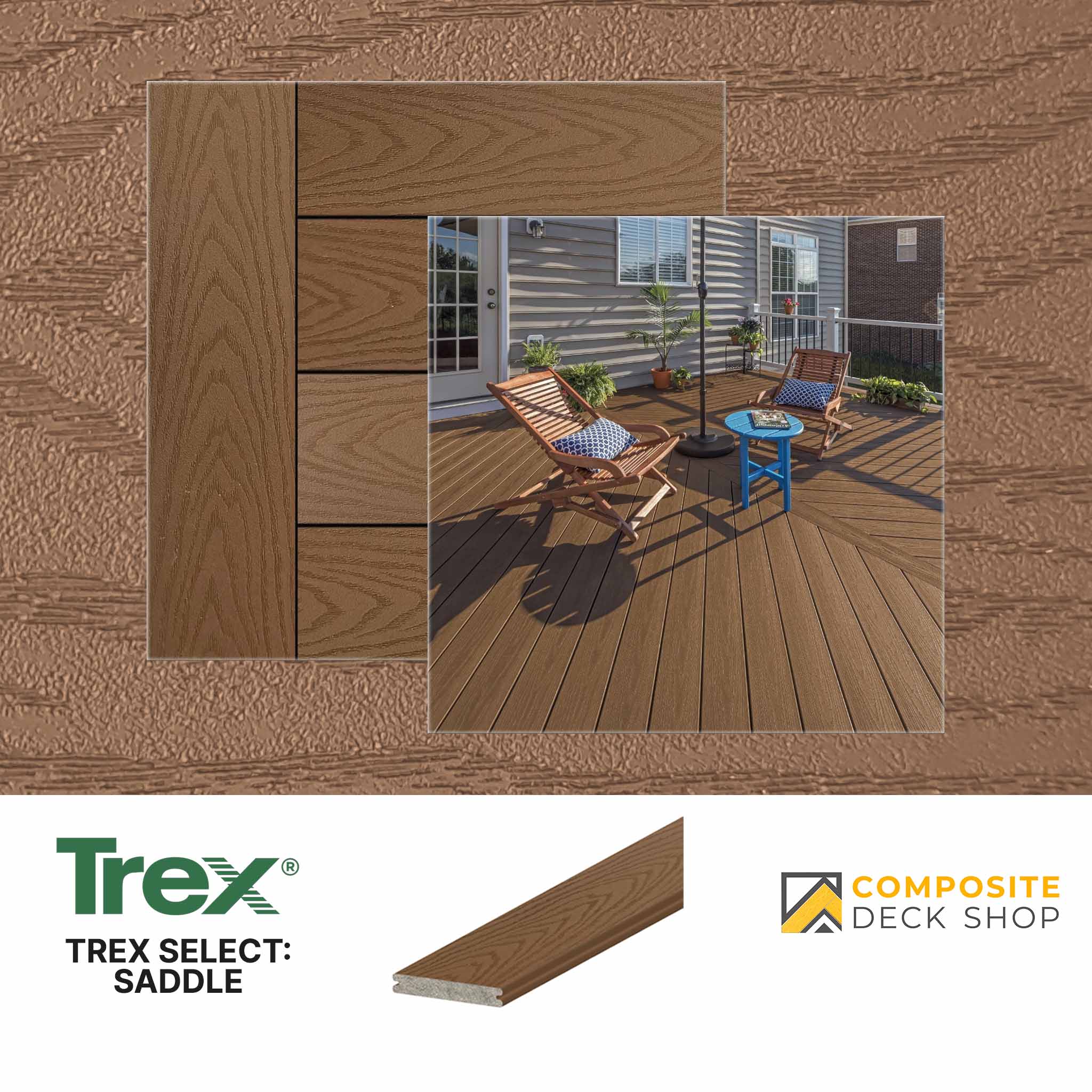 Trex Select Decking in Saddle Colour