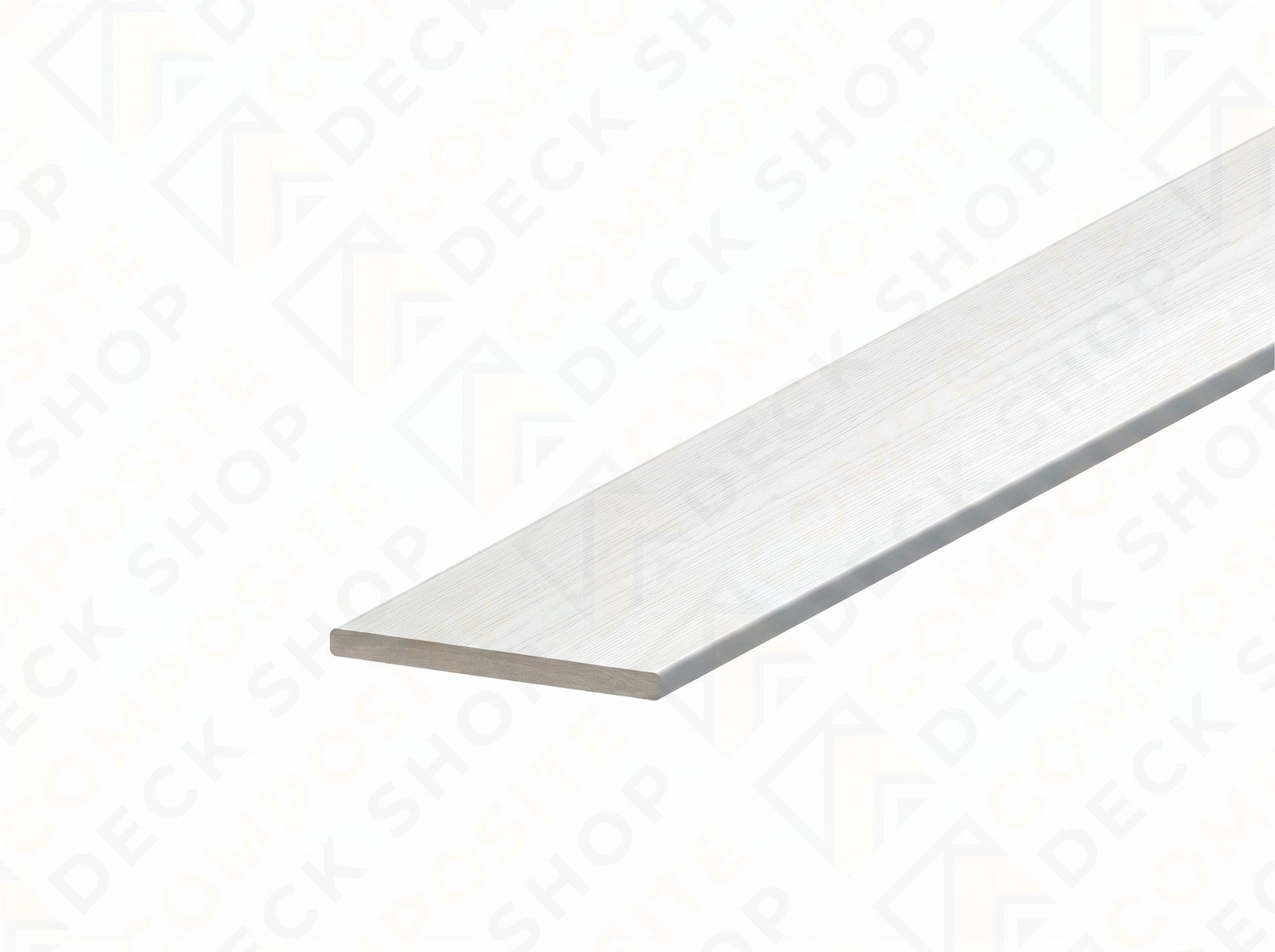 A flat, rectangular Trex Universal White Steps composite decking board shown on a white background.