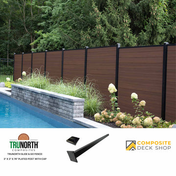 TruNorth Slide & Go Fence - 3" x 3" x 76" Plated Post With Cap